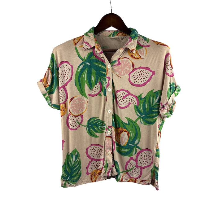 Women’s Soma Small Tan Fruit Patterned Sleep Set