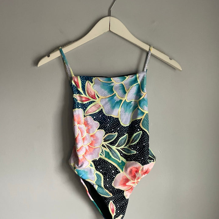 Mara Hoffman Square Neck Arcadia One Piece Swimsuit Boho Floral Botanical XS