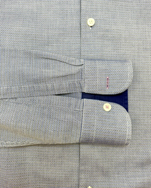 Charles Tyrwhitt Non‑Iron Slim Fit Textured Blue/Black Shirt SzL(16/35)