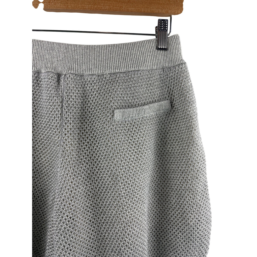 Women’s Brunello Cucinelli Small Silver Mesh Knit Shorts