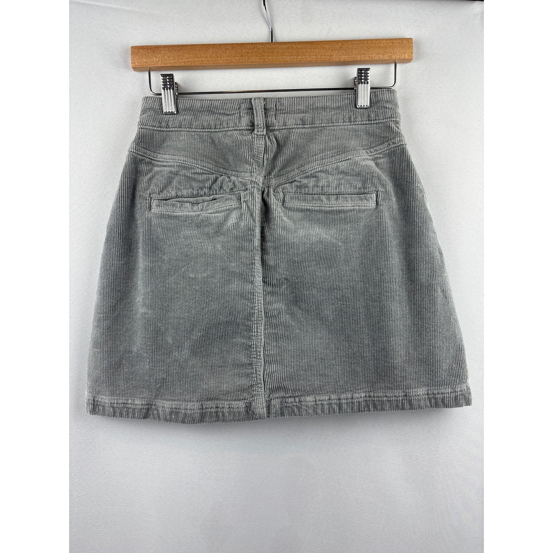 Women’s Pilcro Size 2 Light Grey Corduroy Mini Skirt