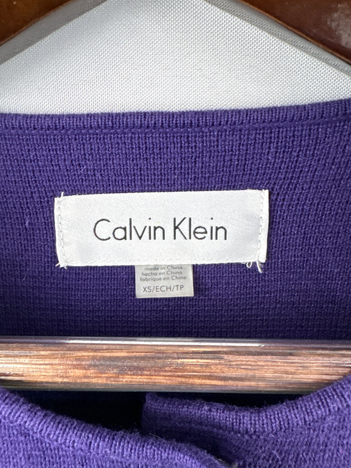 Women’s Calvin Klein XS Black Striped Zip Sweater