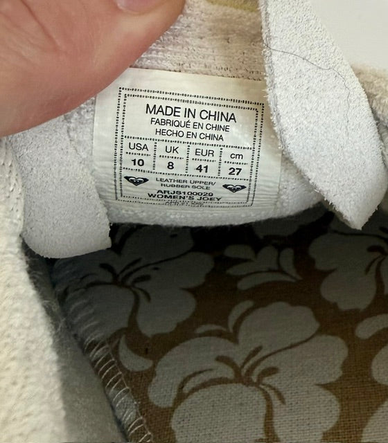 Roxy Joey Trainer Slip On Sneakers Leopard Detail Sz10