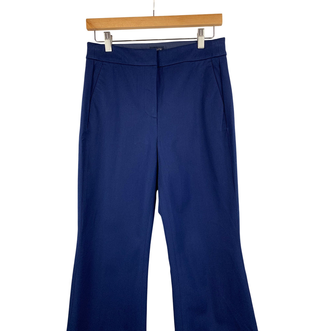 J.Crew Kelsey Pant Womens Size 4 Navy Blue Flare Leg Trousers