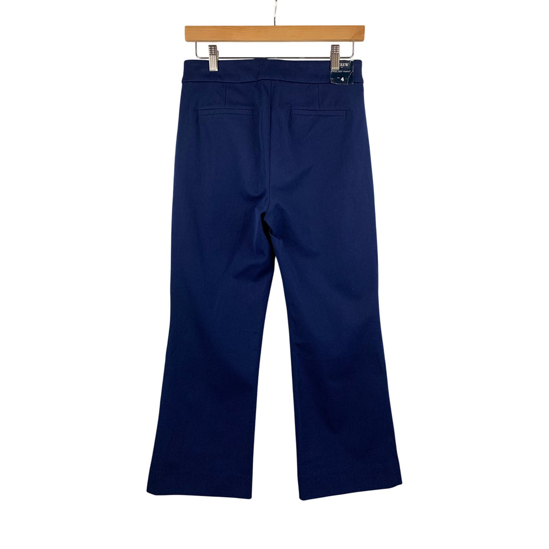 J.Crew Kelsey Pant Womens Size 4 Navy Blue Flare Leg Trousers