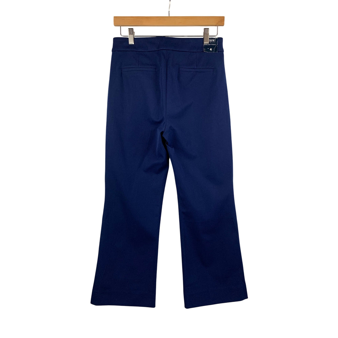 J.Crew Kelsey Pant Womens Size 4 Navy Blue Flare Leg Trousers