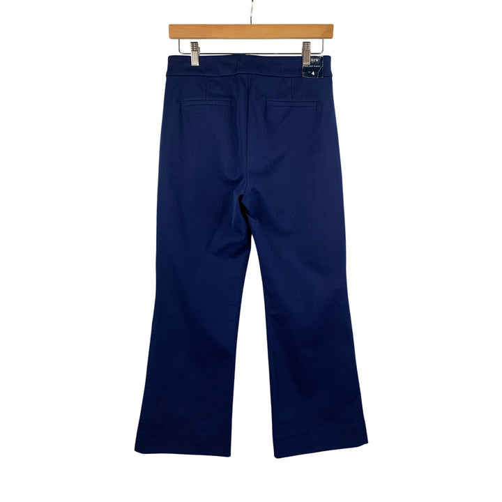 J.Crew Kelsey Pant Womens Size 4 Navy Blue Flare Leg Trousers