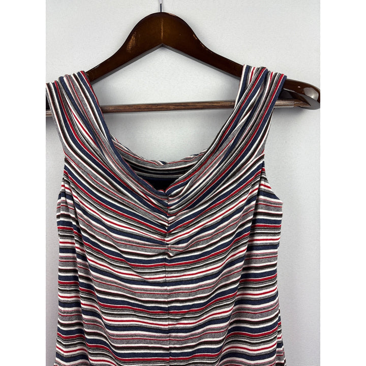 Women’s Bailey/44 Large Off the Shoulder Red, White, Blue, & Black Striped Shirt