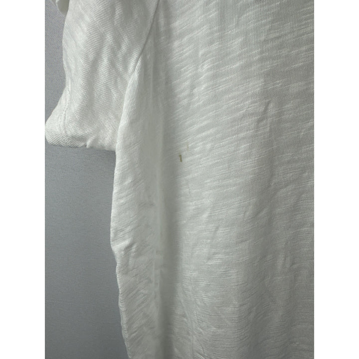 Belle Kim Gravel 1X Hand Embroidered Floral White Tee