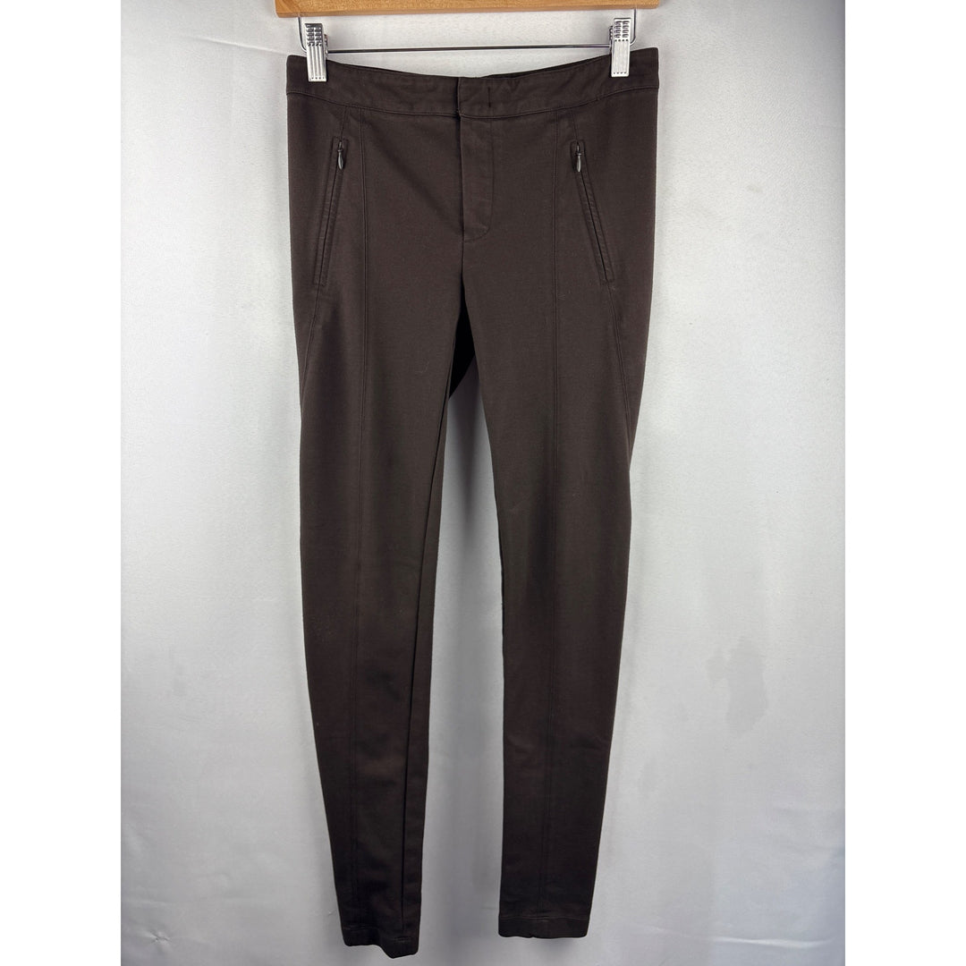 Vince Womens Size 6 Brown Slim Fit Pants With Front Zipper Pockets