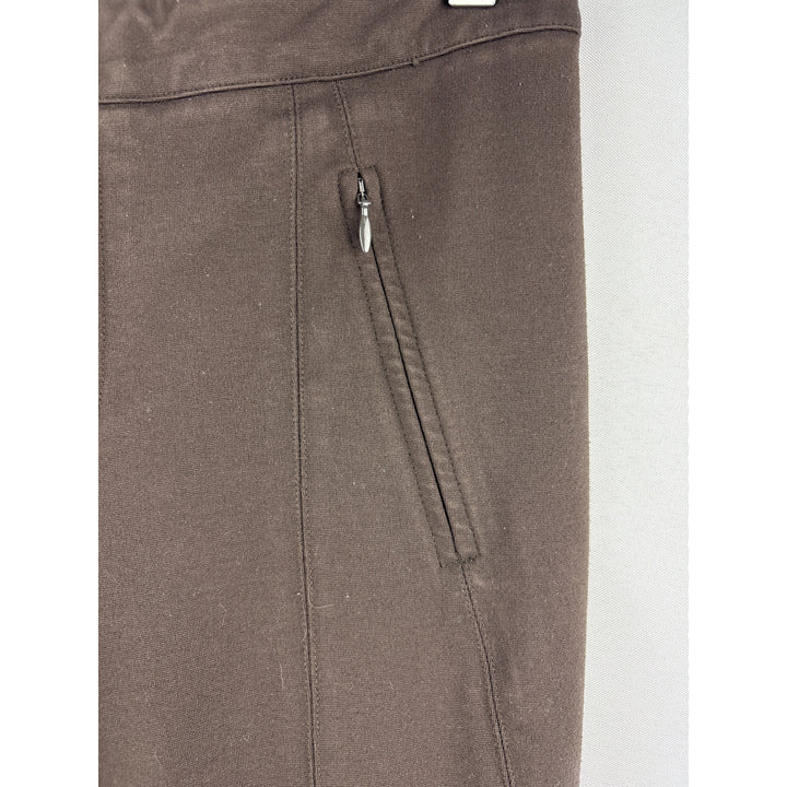 Vince Womens Size 6 Brown Slim Fit Pants With Front Zipper Pockets
