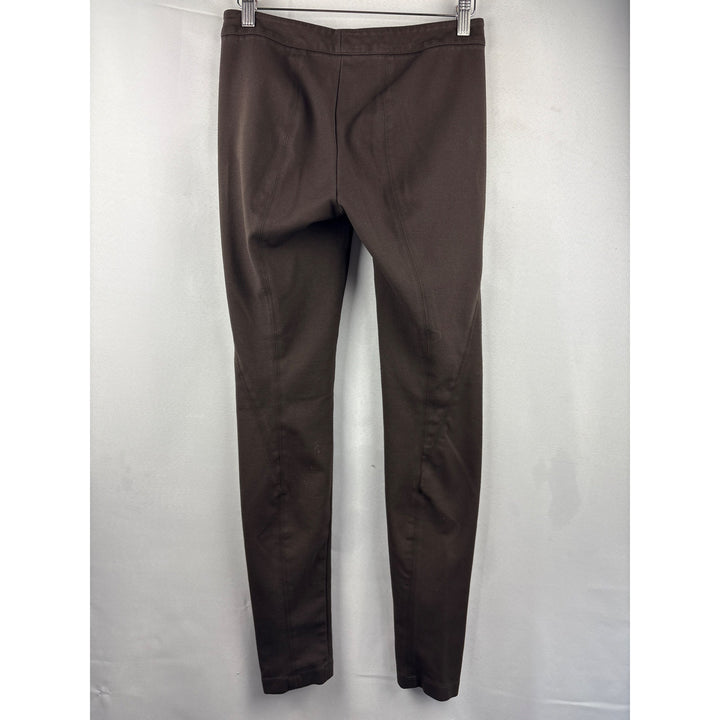 Vince Womens Size 6 Brown Slim Fit Pants With Front Zipper Pockets