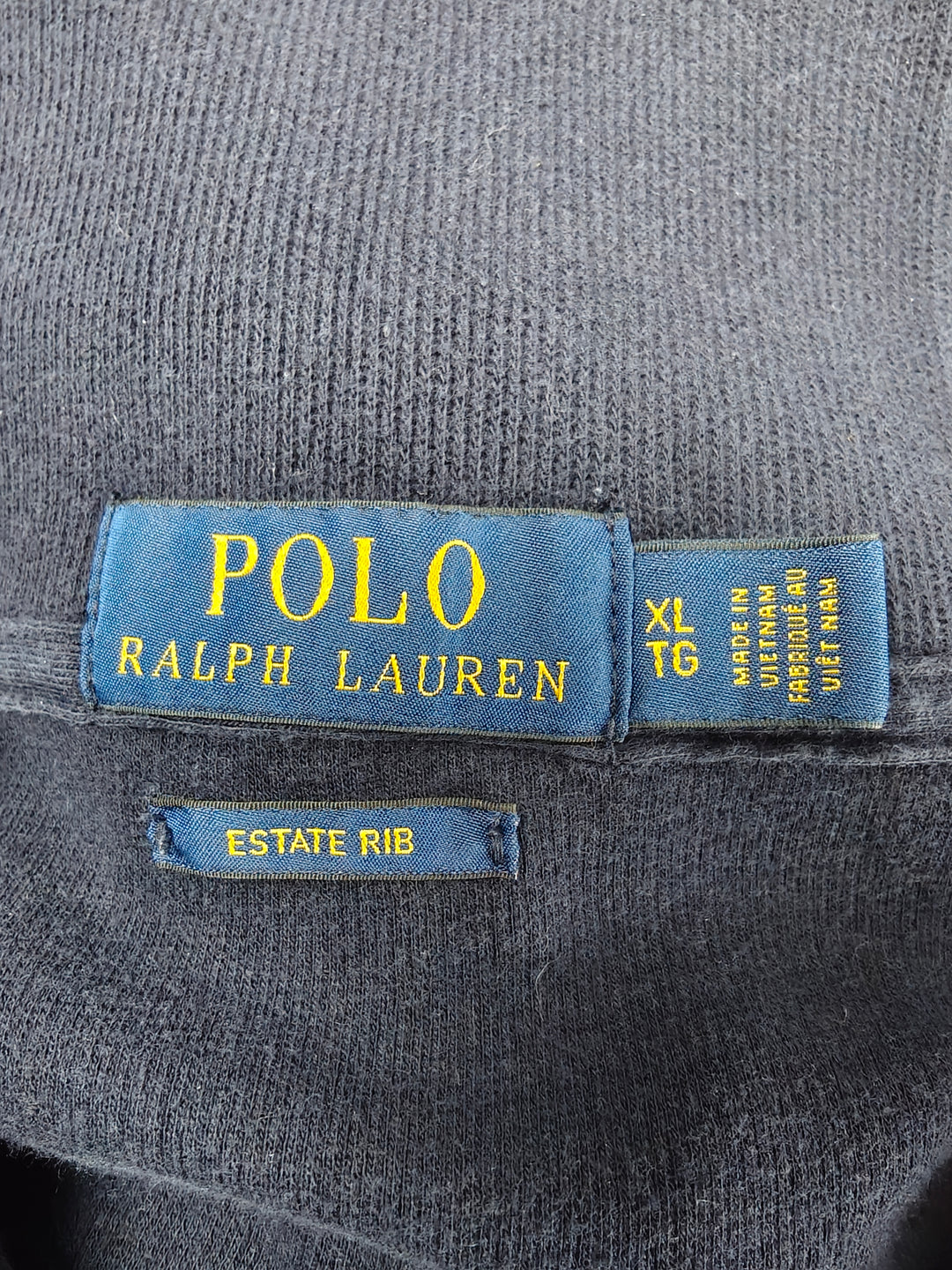 Men’s Polo Ralph Lauren Estate Rib Shawl Collar Sweater Navy Blue XL