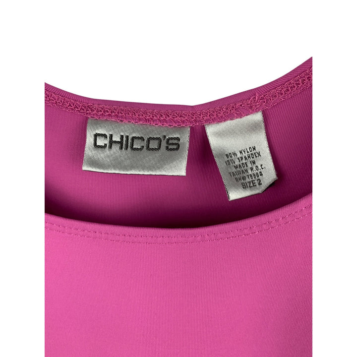 Chicos Pink Sleeveless Tank Top Size 2 Nylon/Spandex