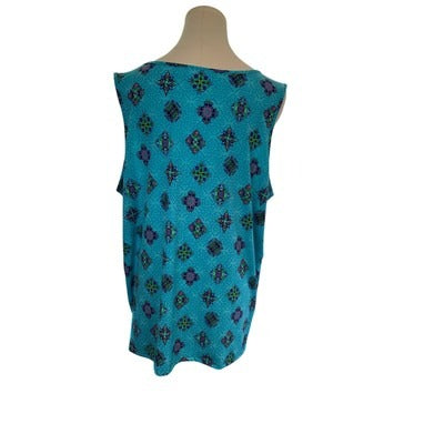Women's Belle Blue Pattern Blouse - Size XL