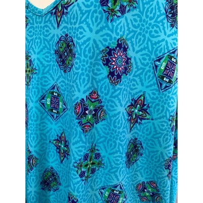 Women's Belle Blue Pattern Blouse - Size XL