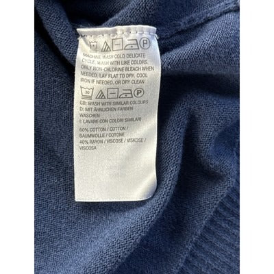 Isaac Mizrahi Live! Womens Navy Blue 3XL Cotton Viscose Blend Pullover Sweater With Pockets