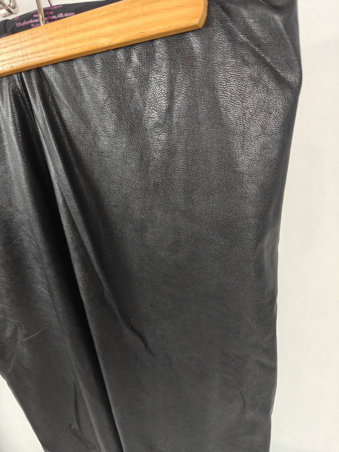 Womens Commando Faux Leather Leggings Black XL