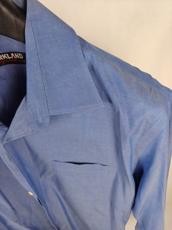 Men’s Kirkland Signature Dress Shirt Blue 17-36