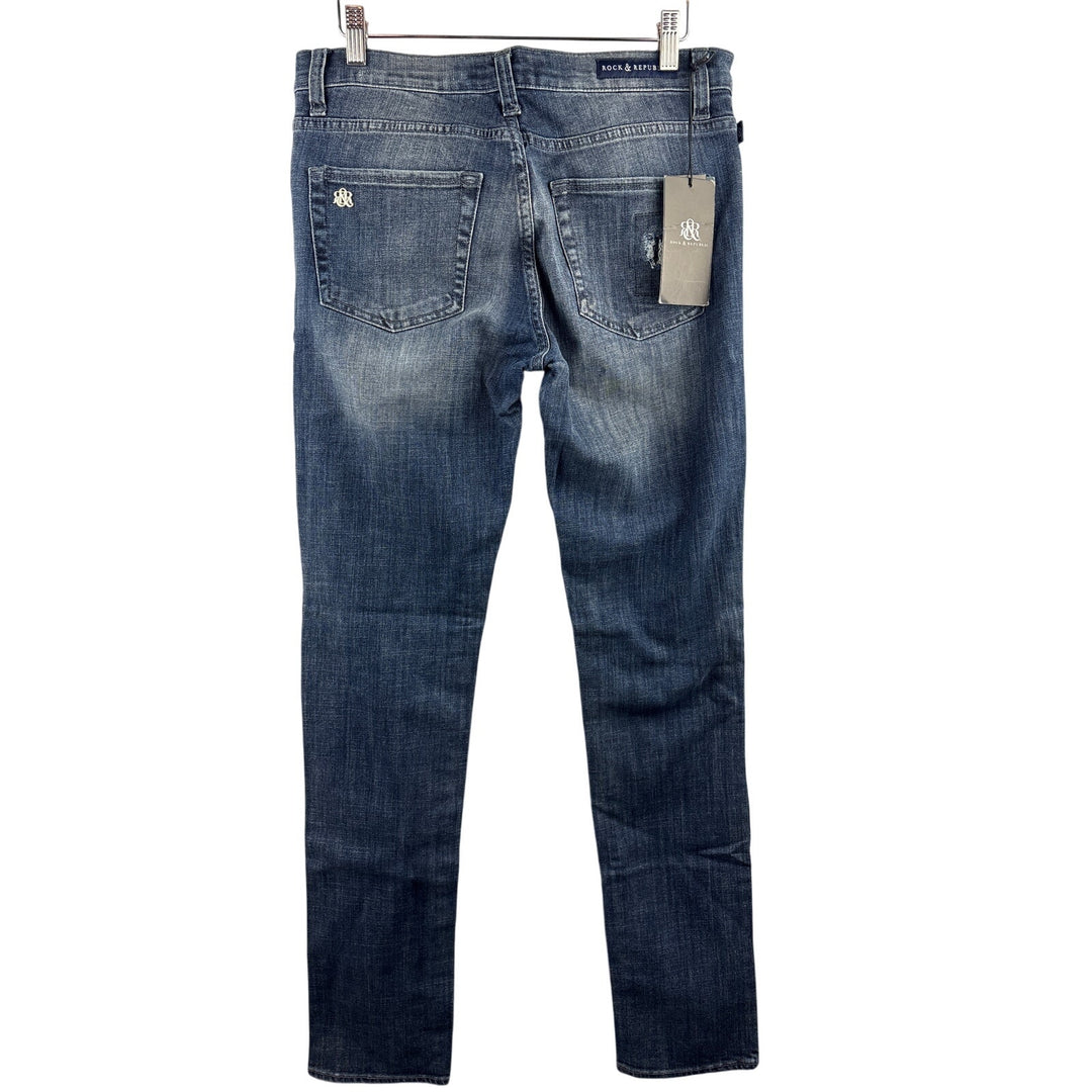 Women’s Rock & Republic Size 8 Medium Wash Distressed Skinny Jeans
