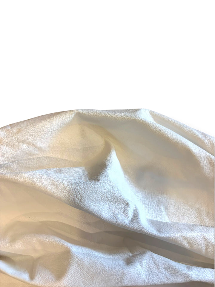 Naked Wardrobe White Faux Leather Ruched Bodysuit Size L NWT Strapless Corset