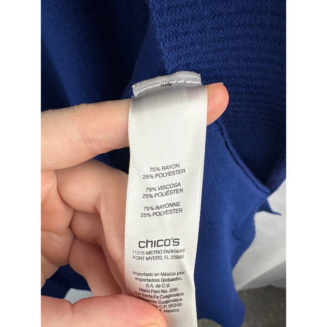 Women’s Chicos Size 1 Royal Blue Short Sleeve Sweater