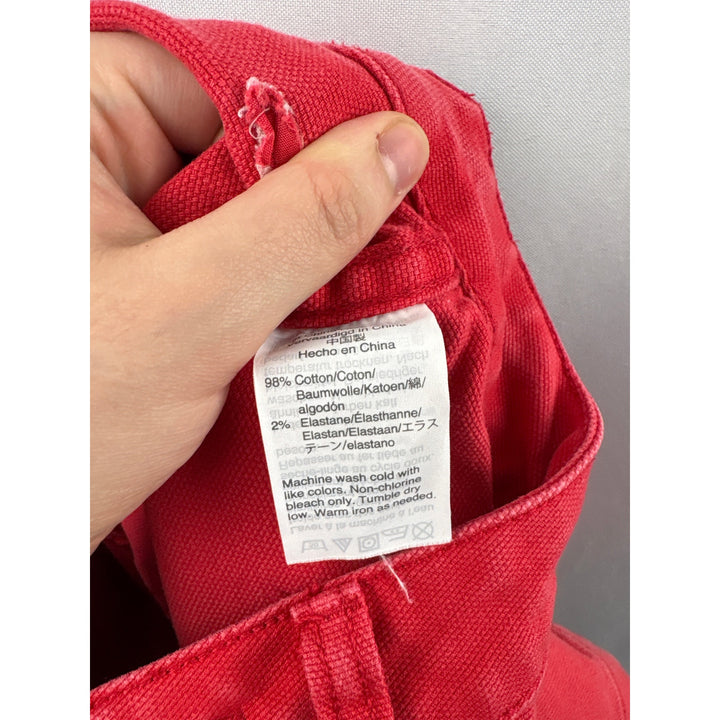 Women’s Madewell Size 27 Red High Waisted Mini Jean Shorts