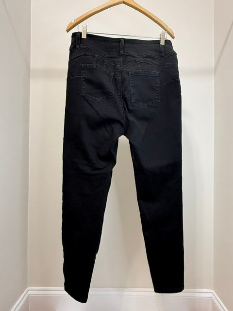 Wax Jean Butt I Love You Curvy Skinny Jeans Black Sz16 / 34