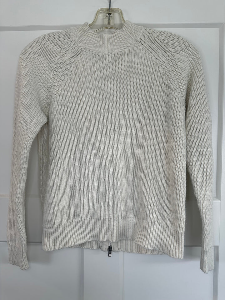 HM Womens Cream Cable Knit Sweater with Back Zipper Size XS