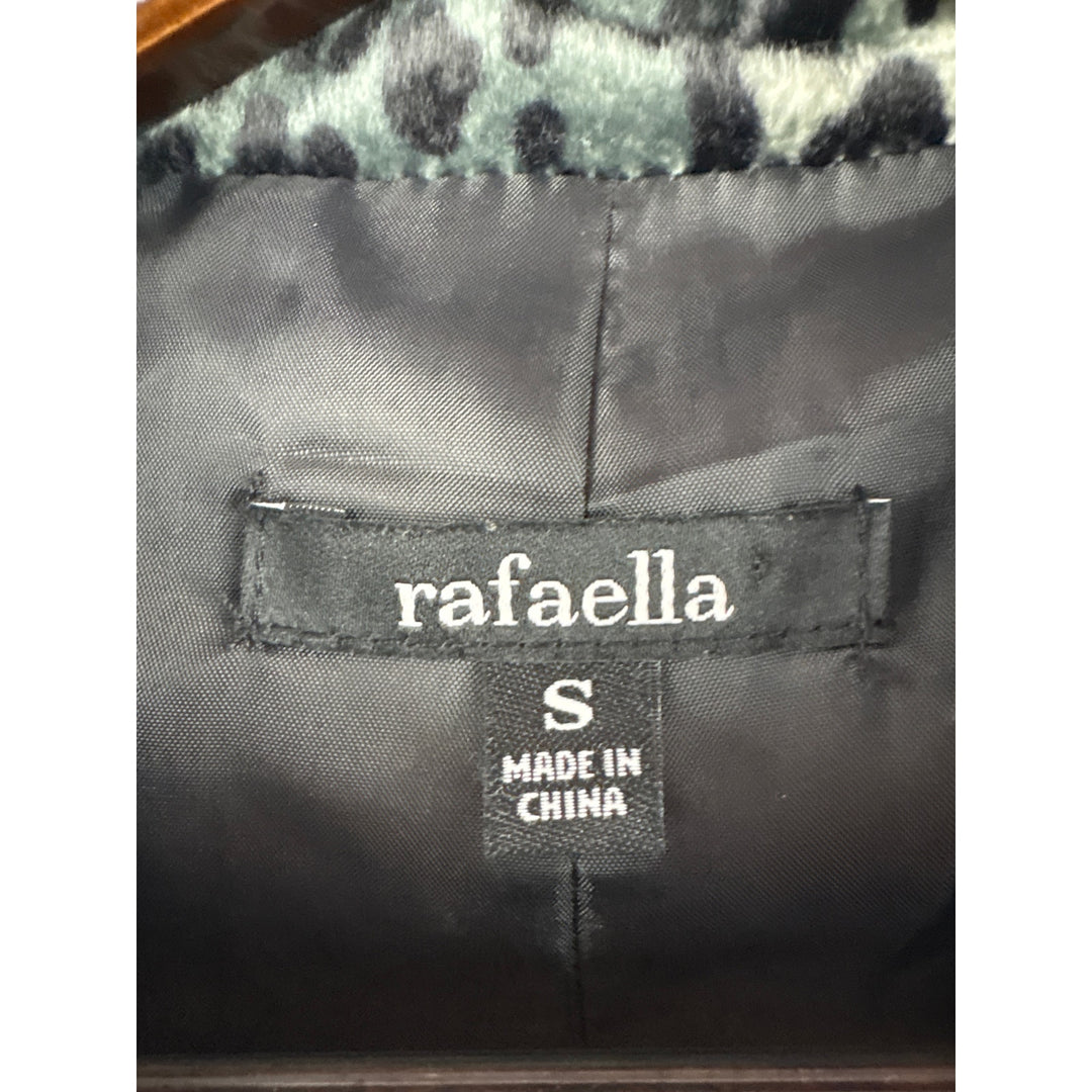 Women’s Rafaella Small Black, Grey, White Leopard Print Cape Coat