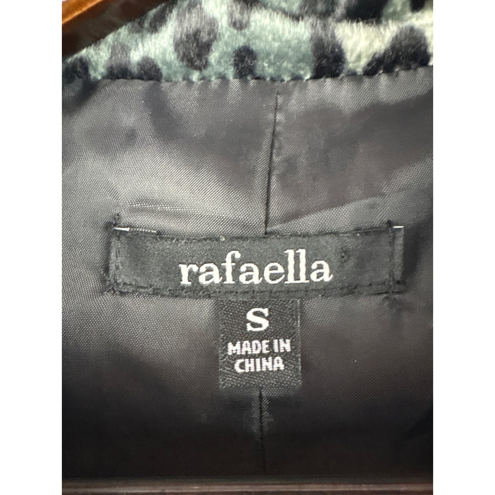 Women’s Rafaella Small Black, Grey, White Leopard Print Cape Coat
