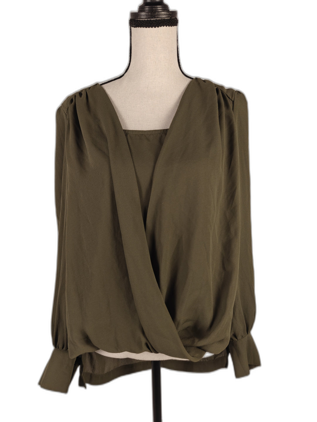 Women’s Cooper &amp; Ella Surplice Blouse Olive Green Size Medium