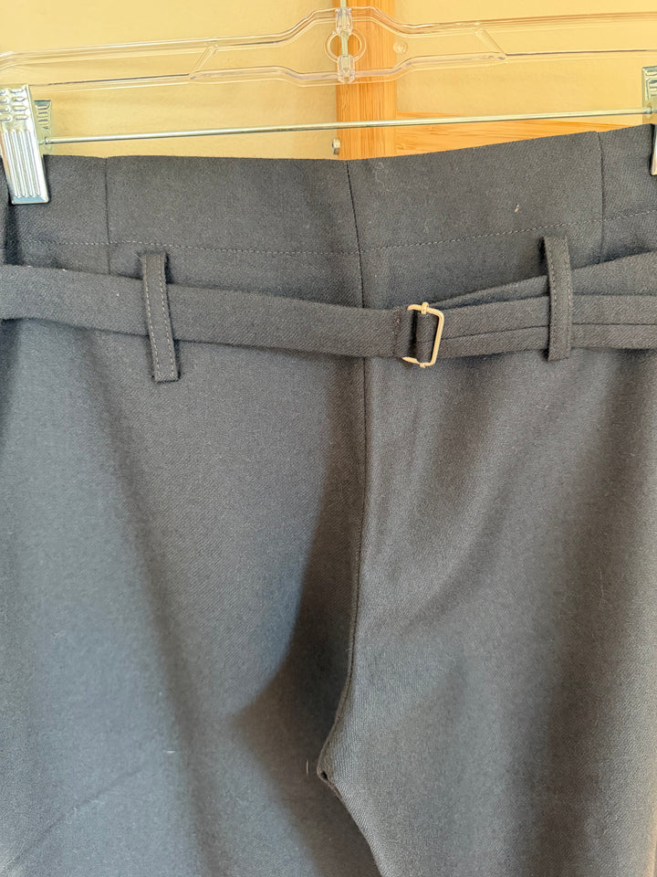 Costume National Gray 100% Wool Belted Trousers Size 40