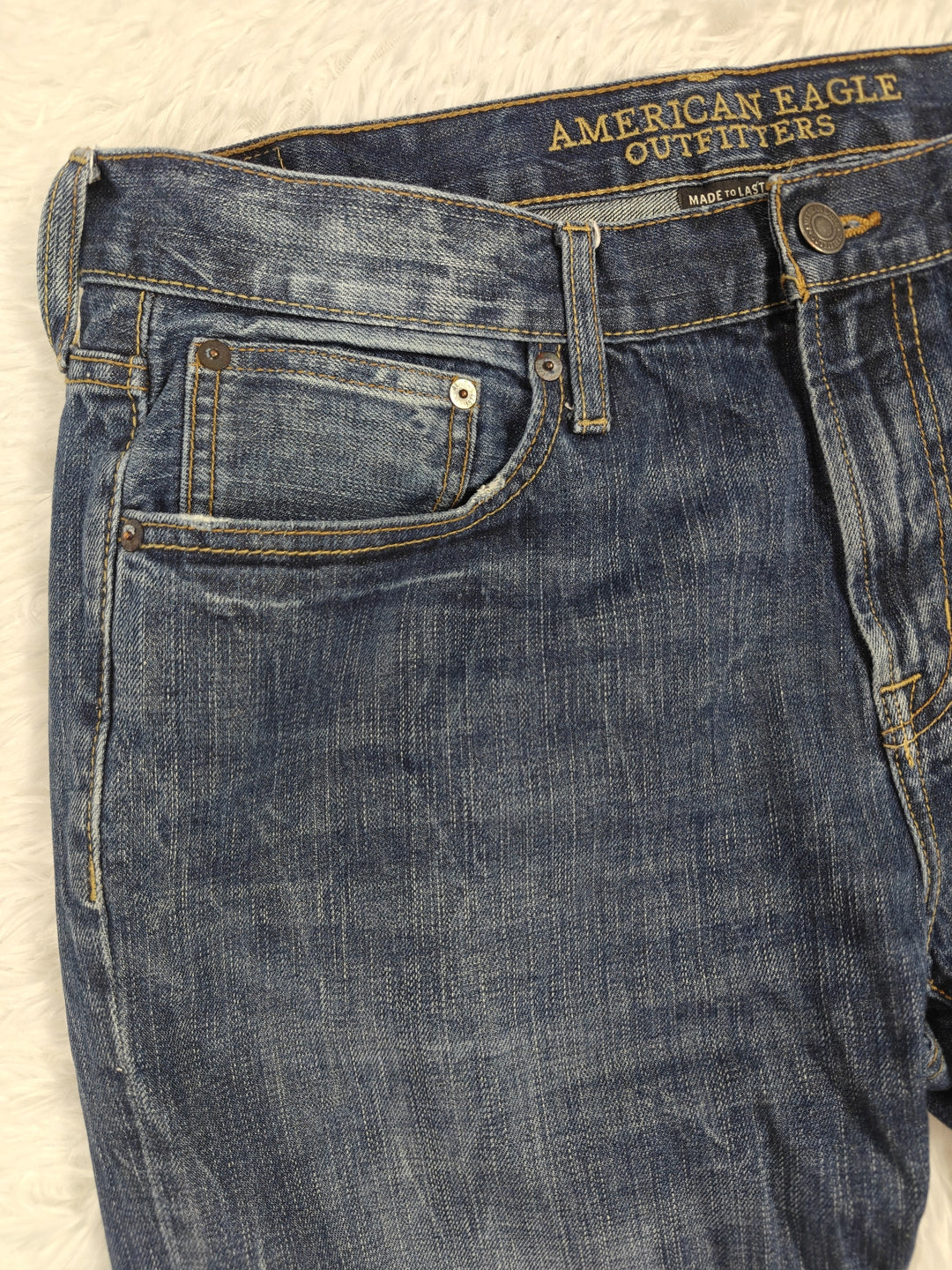 Mens American Eagle Straight Leg Jeans Medium Blue Size 36x30