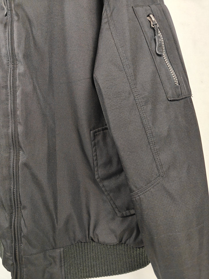 Mens Calvin Klein Black Ribbed Collar Bomber Jacket Large