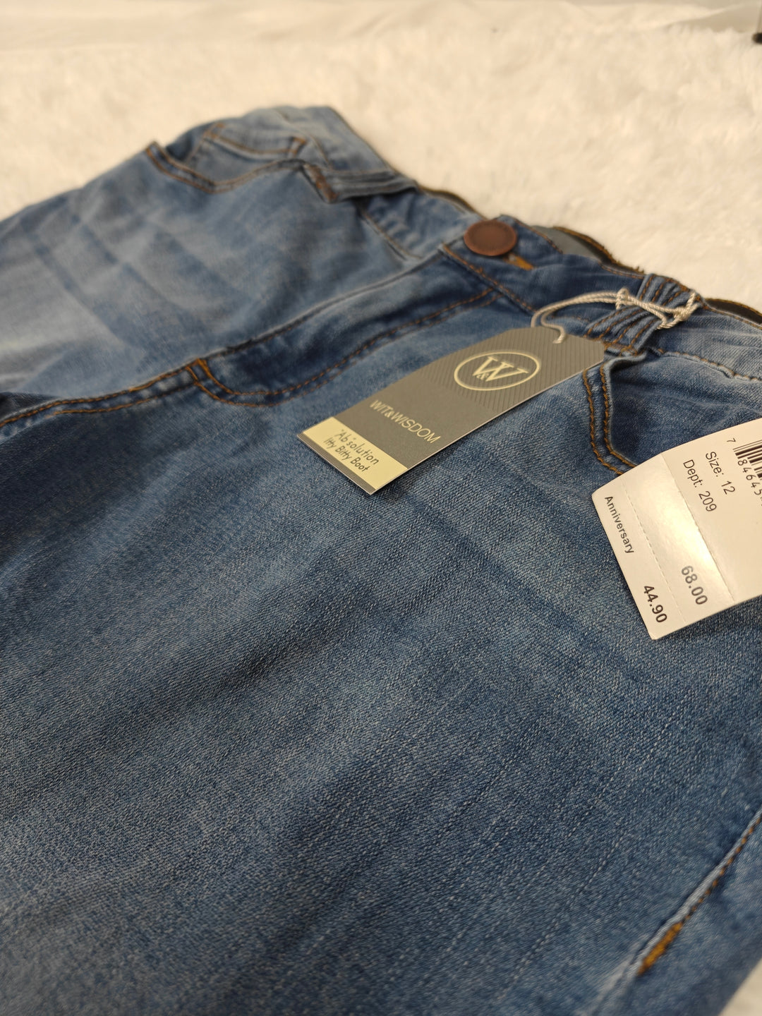 Womens Wit And Wisdom Ab Solution Itty Bitty Bootcut Jeans Blue Size 12 NWT