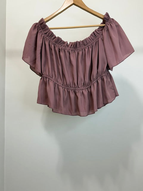 SHEIN Curve Off Shoulder Peplum Tops Bundle 0XL 1XL Set of 2