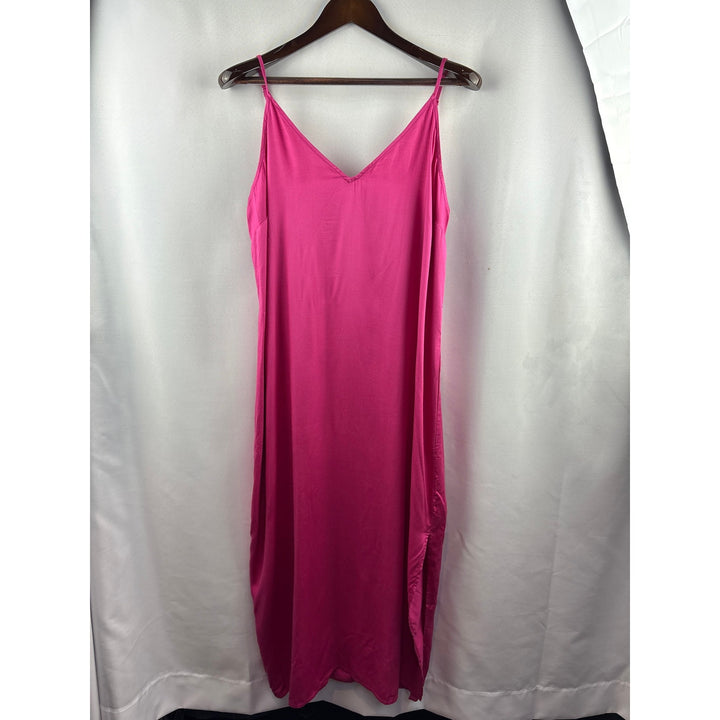 Women’s Old Navy XL Pink Sleeveless Satin Maxi Dress