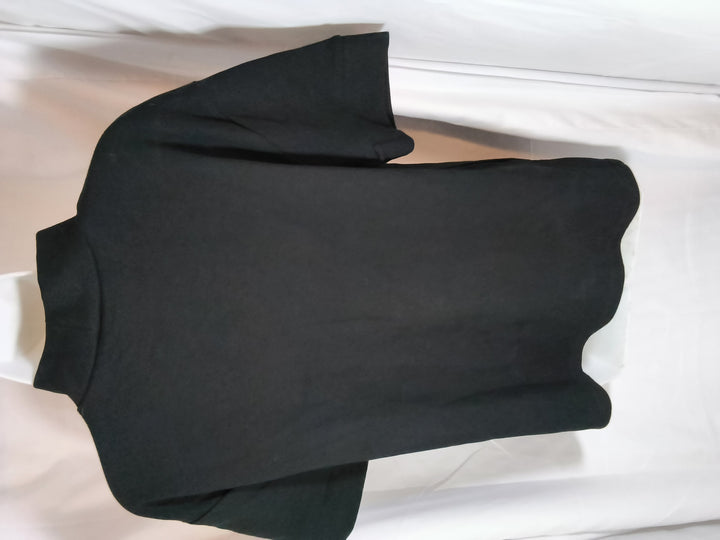 Zara Mock Neck Short Sleeve Top in black. Size M