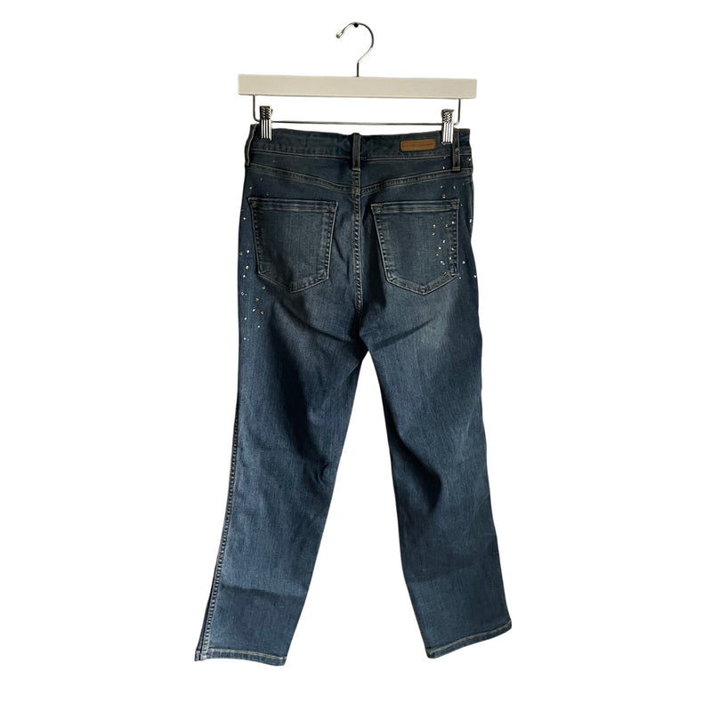 Sanctuary Glitter Splatter Straight leg jeans Blue Modern Straight Crop High Rise sz 27