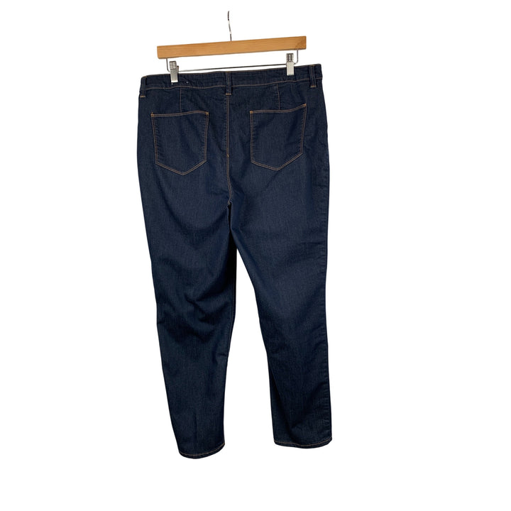 Chicos Platinum Ankle Jeans Size 2 Blue Denim Cotton Blend