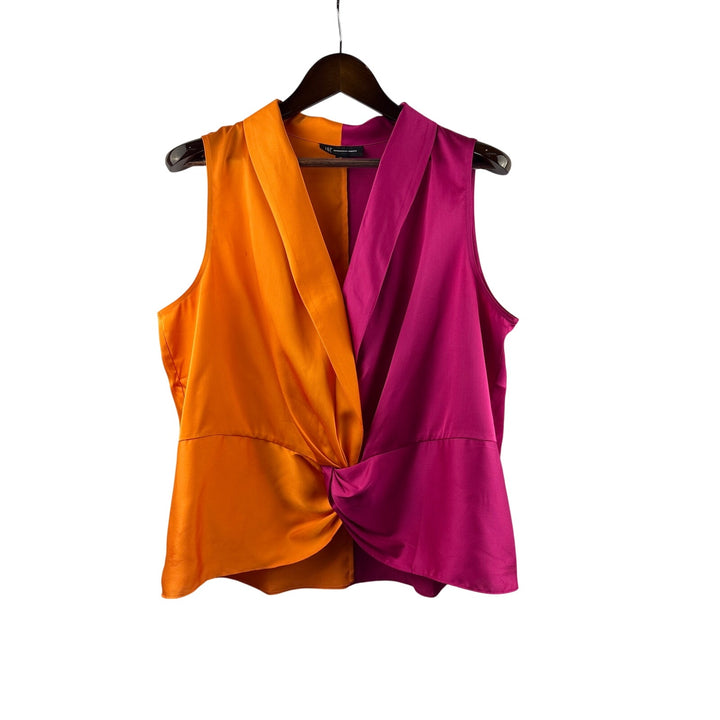 Women’s INC International Concepts XL Pink & Orange Faux Wrap Sleeveless Blouse
