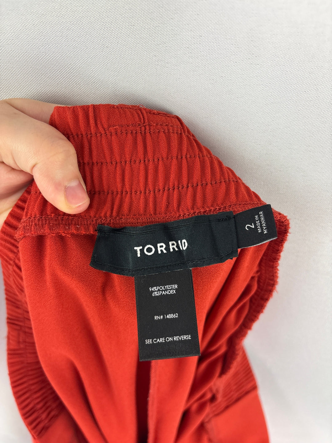 Torrid Womens Size 2X Burnt Orange High Waisted Tie Front Pants