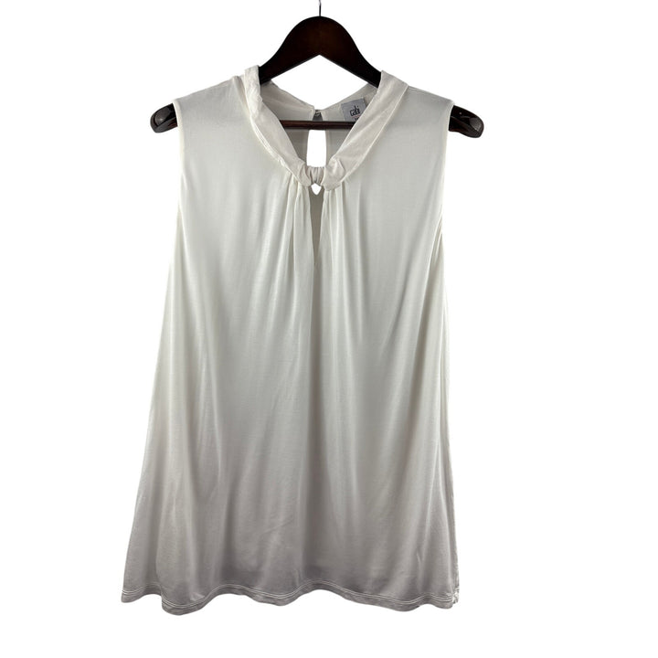 Women’s Cabi XL White Sleeveless Blouse w/ Knot Design