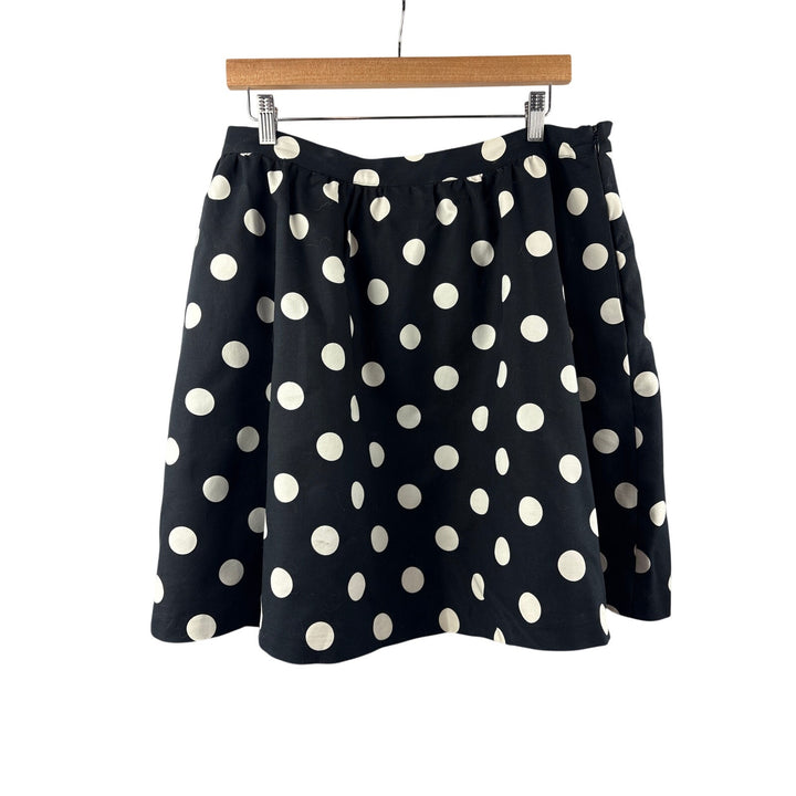Women’s CeCe Size 14 Black w/ White Polka Dots Bubnle Skirt
