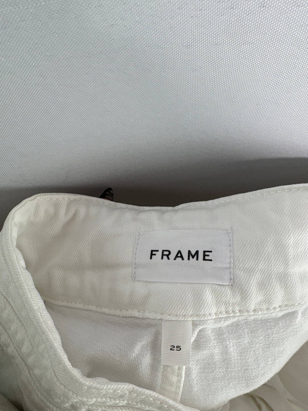 Womens Frame White Wide Leg High Waisted Cotton Jeans Size 25
