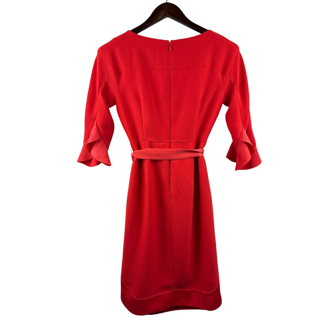 Women’s Banana Republic Size 4 Bright Orange Midi Dress w/ Belt