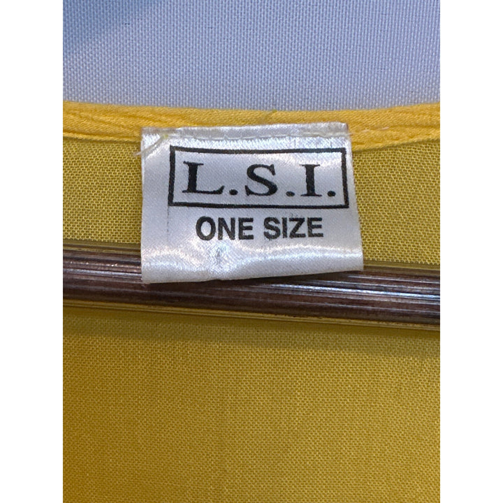 Women’s L.S.I. Yellow embroidered top One Size Swim Coverup