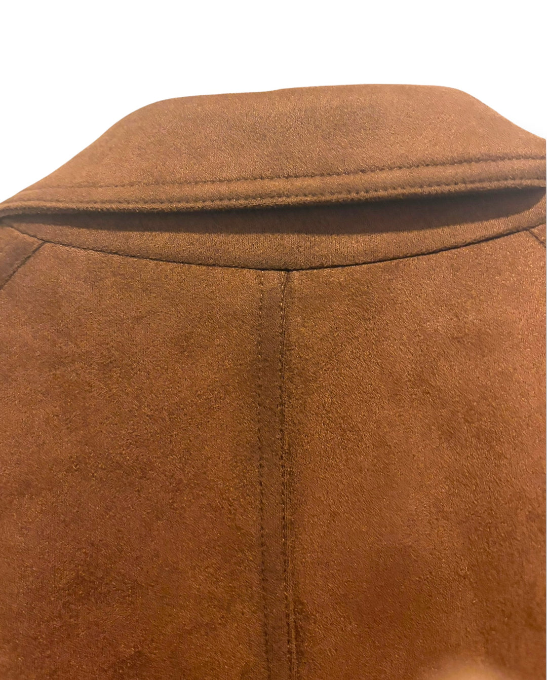 BCBGMAXAZRIA Brown Faux Suede Long Coat Size Large Quiet Luxury NWT