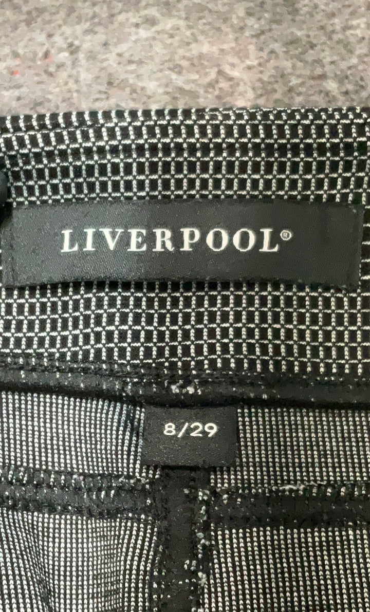 Liverpool Black Geometric Pattern Pencil Skirt w/Zip Pockets Women&